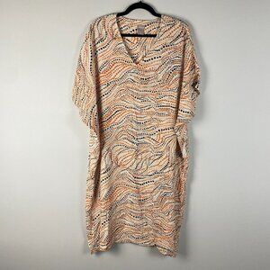 Chicos Short-Sleeve V-Neck Printed Wedge Dress Womens 3 US XL Multicolor Dot